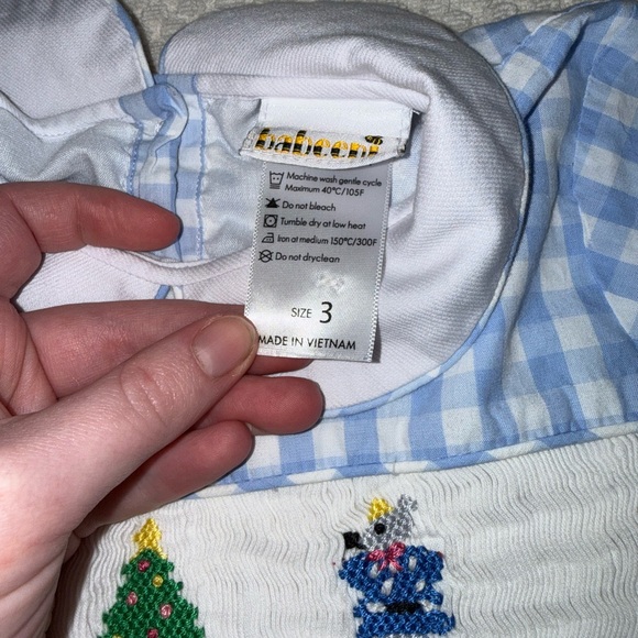 Christmas Nutcracker Blue Checkered Kids Romper - Picture 4 of 4